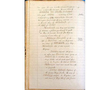 Important 19th Century Transcript of The Annals of ClonmanoiseManuscript: A folio volume bound in blue cloth, pp.5 - 457, lac