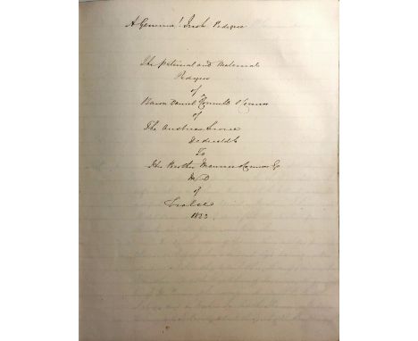 Manuscript: A Genuine Irish Pedigree. The Paternal and Maternal Pedigree of Baron Daniel O'Connell O'Connor of the Austrian S