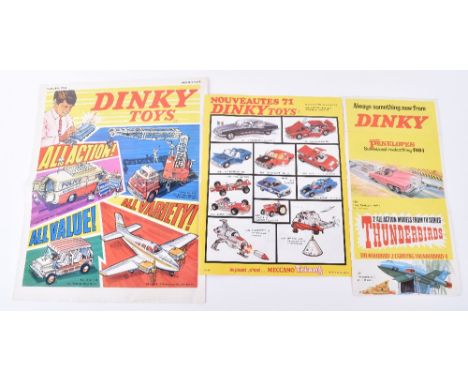 Dinky Toys  Leaflets, scarce February 1968 trade paper, 72569 (1968) Thunderbird leaflet and a 1971 French Dinky Toys Leaflet