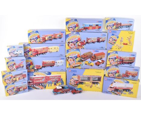 Seventeen Boxed Corgi Classics  Chipperfields Circus Models: 31902 Foden S21 Lorry &amp; Trailer with Elephants, 97888 Foden 