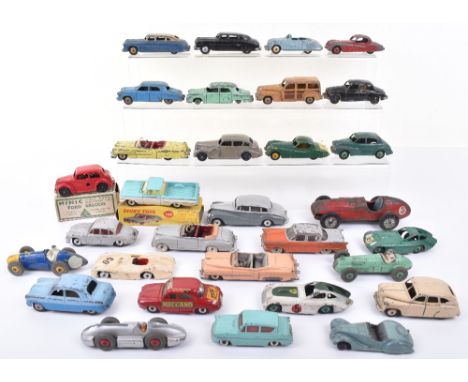 Quantity Of Play-worn Dinky Toy Cars, including: 23E Speed Of The Wind, 23J H.W.M. 38a BMW,39D Buick, 2 x 131 Cadillac,2 x 13