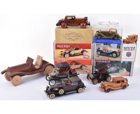 Six Novelty Solid State Radio Cars, 2 x boxed Rolls Royce Phantom II, boxed Lincoln 1928, boxed Stutz Bearcat 1913,unboxed 19