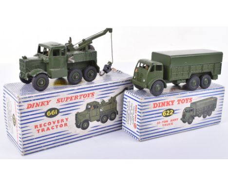 Two Boxed Military Dinky Toys, 622 Foden 10 Ton Army Truck,661 Scammell Recovery Tractor (missing inner packing) both in fair