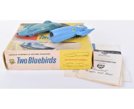 Scarce Jetex Donald Campbells Record Breaking Two Bluebirds, Jet powered models, contents two blue plastic models, various ac