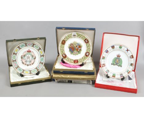 Five boxed bone china limited edition commemorative chargers including Minton, Mulberry Hall, Spode and Wedgwood.