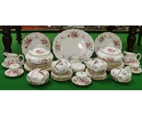 A Royal Crown Derby tea and dinner service decorated in the Derby posies design including two tureens platter and dinner plat