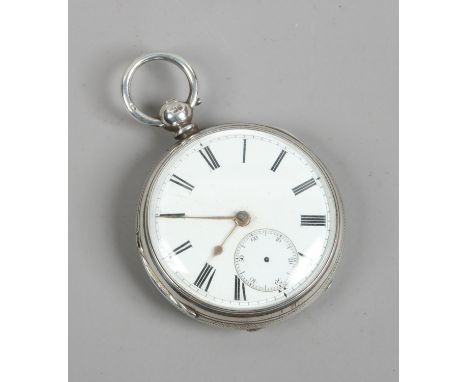 A Victorian silver cased fusee pocket watch with enamel dial, assayed London 1873. Condition Report. To be used as a guide on