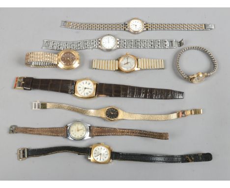A collection of nine ladies wristwatches to include Sekonda, Timex and Accurist examples.