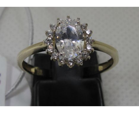 9ct gold lab grown diamond and moissanite ring.(B.P. 21% + VAT) 