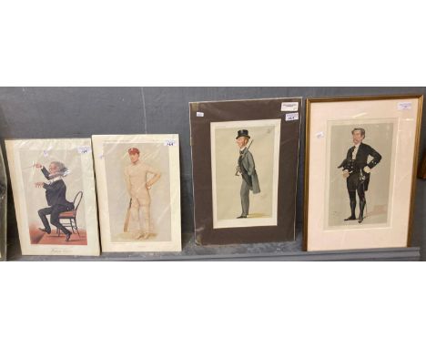 Collection of 'Vanity Fair' portrait prints, three unframed one framed, to include: 'The Music of the Future', 'A Tested Cent