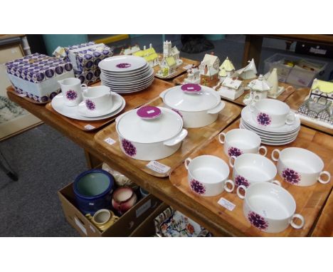 Four trays of Thomas German china dinnerware, to include: doubled handled soup bowls with stands, lidded tureens, milk jug, s