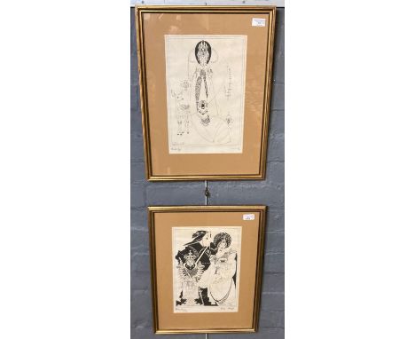 After Tamburlaine, 'The Kings' and another portrait study, monochrome prints.  36x24cm approx.  Framed and glazed.  (2)  (B.P