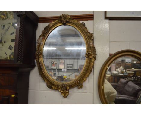 A 19th Century gilt framed oval wall mirror foe restoration 