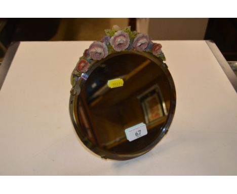 A Barbola style easel mirror