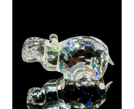 Clear faceted crystal figure of a standing mighty hippopotamus. Item number 7626NR65. Retired. Part of the African Wildlife c