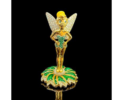 Swarovski Jeweled Tinkerbell for Arribas Collection Goldtone metal figure of Disney's Tinkerbell. Iridescent crystal adorn th