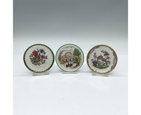 Three beautiful round dresser trays in the Chinese Rose, Spode's Byron, and Eden pattern. Copeland Spode backstamps. Issued: 