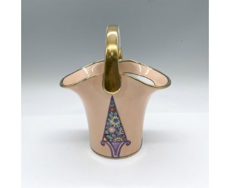 A peach-pink with a gilt handle. Decorated with polychrome enamel flowers. Morimura Bros. backstamp. Issued: 20th centuryDime