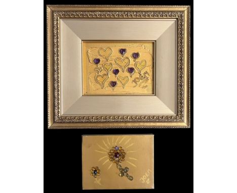 Ulrich Engler (German, Contemporary),Joem,Two acrylic on canvas works with attached jewels, By Germany’s “Madoff” ponzi schem