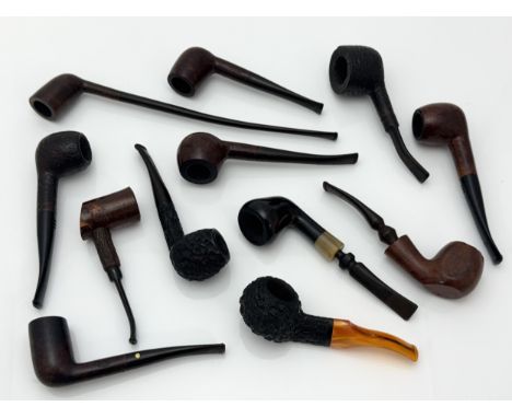 12 estate pipes. Includes: Rossi FRB Old Briar, Trident Hornbill, Major Black, Lorenzo Elba, 2 x Carey Magic Inch, N.Norris, 