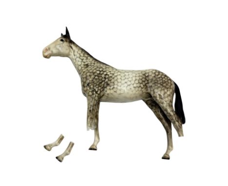 Beswick, Rocking Horse grey Bois Roussel racehorse, 701. Two broken legs (legs present with horse). Height 21cm.