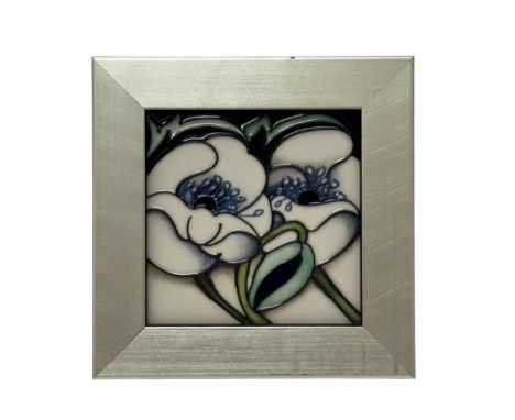 Moorcroft, Rachel Bishop for Moorcroft ‘Foundation Day’ framed limited edition tile. Dated for 13th Feb 2016, signed to rever