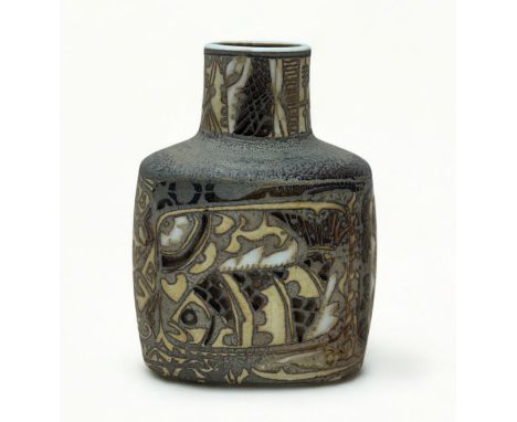 Nils Thorsson (Swedish, 1898-1975) for Royal Copenhagen Fajance Fish Baca vase designed by Nils Thorsson. Marks to base, no.7