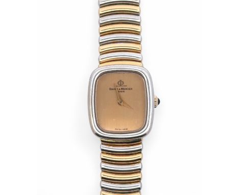 A Baume &amp; Mercier 18ct white gold ladies watch on a 18ct white and yellow gold bracelet. Reference 38263, Serial No. 1052