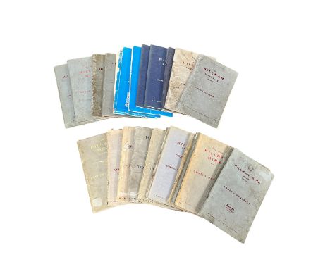 1950s onwards Hillman Owner's Handbooks, generally excellent to good, with Minx Mk.I to VIII, Minx Deluxe, Super Minx Mk. 1 t