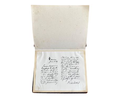 Black and White photograph album with sepia topographical images including; Gates Entrance Sandringham, St. Nicholas Chapel K