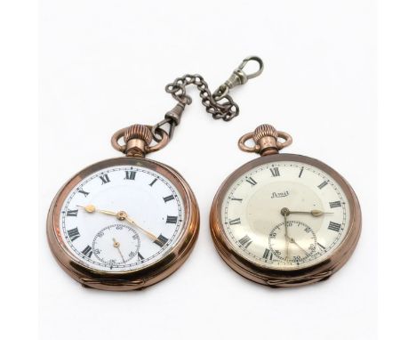 Two pocket watches. A 9ct gold top wind Limit pocket watch, Dennison case numbered 202209, Birmingham 1920 hallmark. 90g, cas