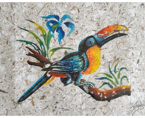 Tony Peralta (Contemporary)Toucan, 2015,Mixed media and pastel on paper, Signed and dated to lower right, Framed and glazed, 