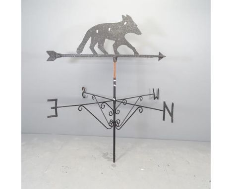 A wrought iron weather vane. H155cm. 