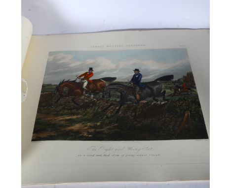 After Alkin, 2 sets of 6 Antique coloured hunting prints 