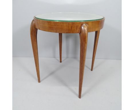 A mid-century Italian Art Deco mirror-topped side or lamp table. 60x60cm