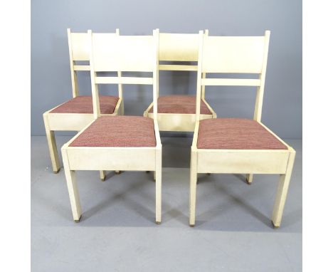 A set of four Dutch Haagse School Constructivist Art Deco chairs, 1920s, Attributed to H Fels for L.O.V Oosterbeek.