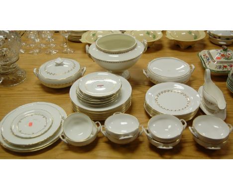 A part dinner service by Royal Worcester in the Gold Chantilly pattern