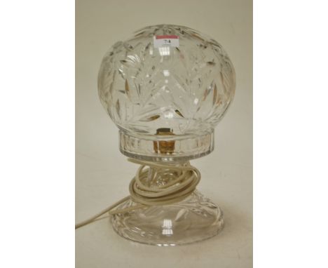 A cut glass table lamp