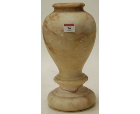 A turned alabaster table lamp
