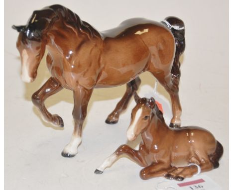 A Beswick foal No. 915 together with a Beswick horse