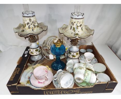 A mixed lot of glassware and ceramic tableware to include Royal Albert, Royal Tuscan and Royal Windsor, also included in the 