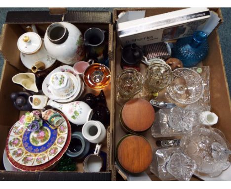 A good lot to include two boxes of ceramics and glassware comprising Aynsley, Limoges,  Chodzies, Chokin and similar (2)