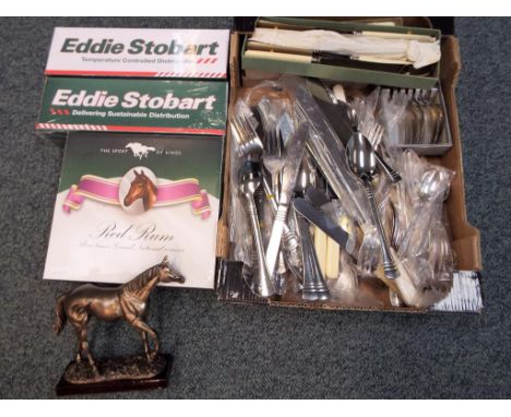 A quantity of vintage and modern silver plated cutlery, two Eddie Stobart special edition model lorries sealed in original pa