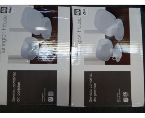Unused retail stock - two Tarrington House ceramic dinner sets, 30 piece, six place settings in original boxes (2)