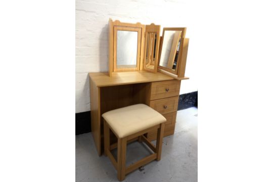 Kingstown Furniture Wood Effect Kneehole Dressing Chest With