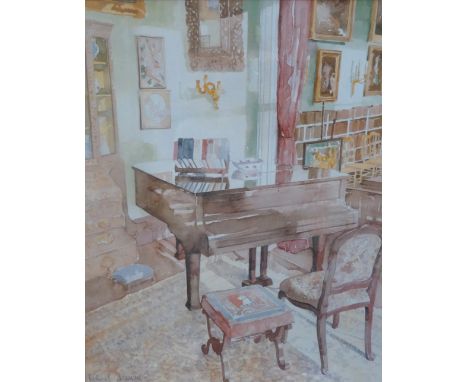 TWO PAIRS OF COLOUR PRINTS
one pair harbour scenes, the other room interiors, sizes vary, together with a nautical theme wall
