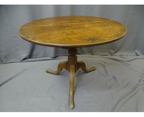 ANTIQUE OAK TILT TOP TRIPOD TABLE, 65cms height, 84cms diameter