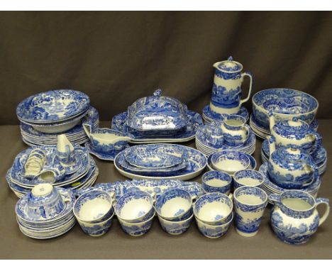 EXTENSIVE BLUE &amp; WHITE SPODE 'ITALIAN' TABLE SERVICE, approximately one hundred pieces