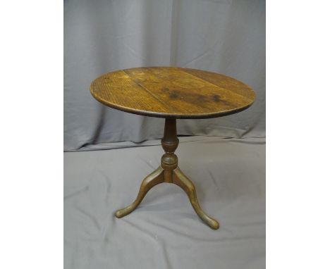 ANTIQUE OAK TILT TOP TRIPOD TABLE, 71.5cms height, 66cms diameter top