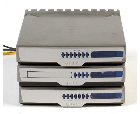 A Quad 99 Series stereo preamplifier; together with a CDP compact player; and FM stereo tuner, boxed with original Owner's Ma